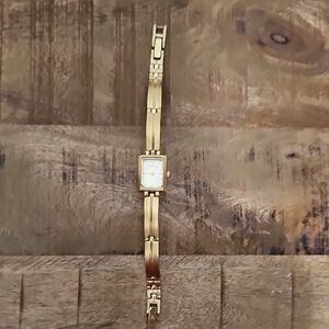 Anne Klein Gold-Tone Slim Bracelet Watch